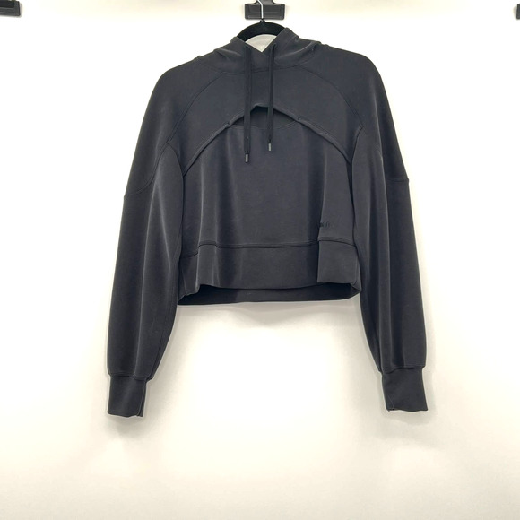 Lululemon Get Centered gray Softstreme Cut Out Hoodie - Picture 2 of 5